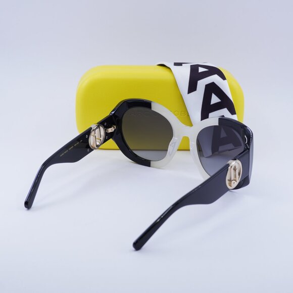 Marc Jacobs MARC 722/S 0CCP 9O Round Sunglasses - White Black\Dark Grey Gradient - Picture 9 of 9